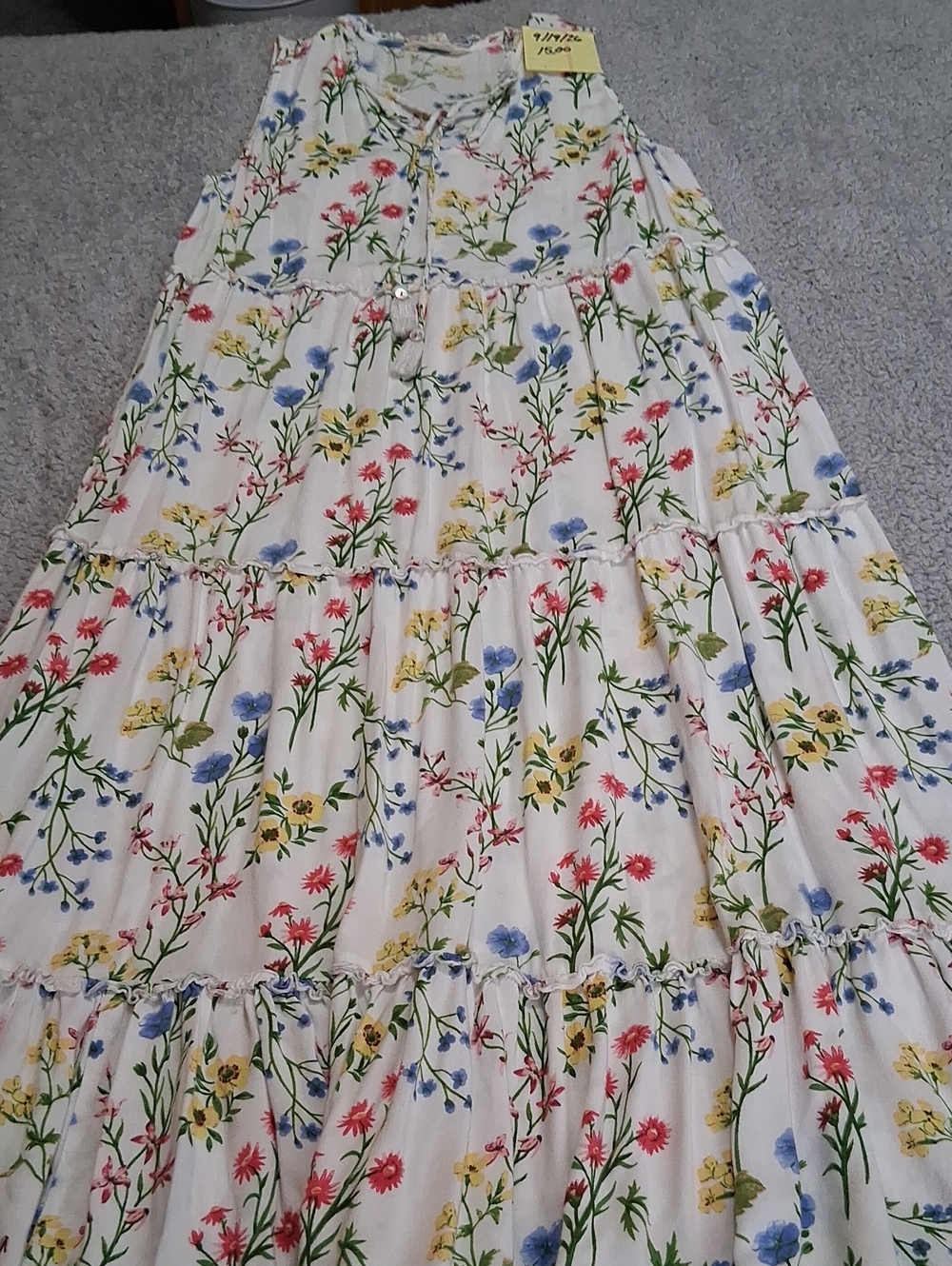 White Floral Tiered Maxi Skirt - Multicolor Bloom